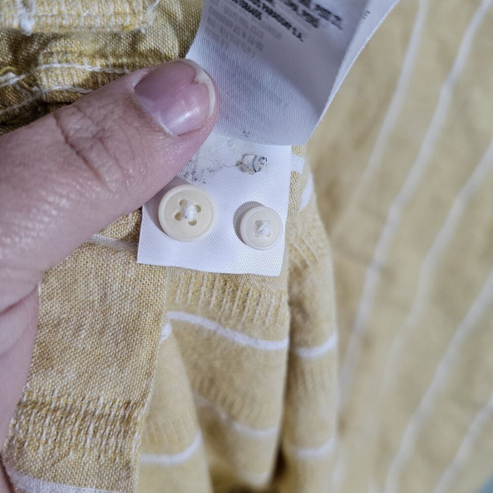 American Eagle Poolside Striped Button-Up Shirt Yellow Mens XXL - Picture 11 of 11
